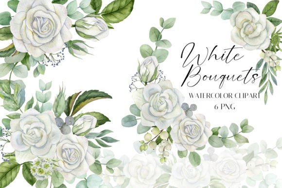 Download White Flowers Rose Bouquet Floral Wreath - White Collection