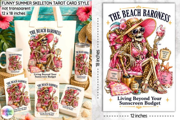 Download Funny Summer Skeleton Tarot Card Design - Card design Collection