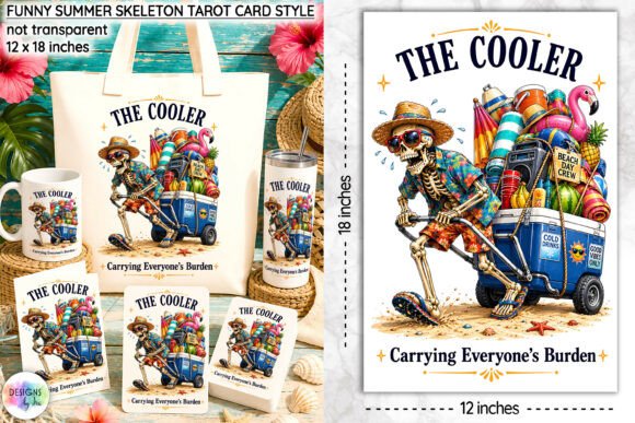 Download Funny Summer Skeleton Tarot Card Design - Card design Collection
